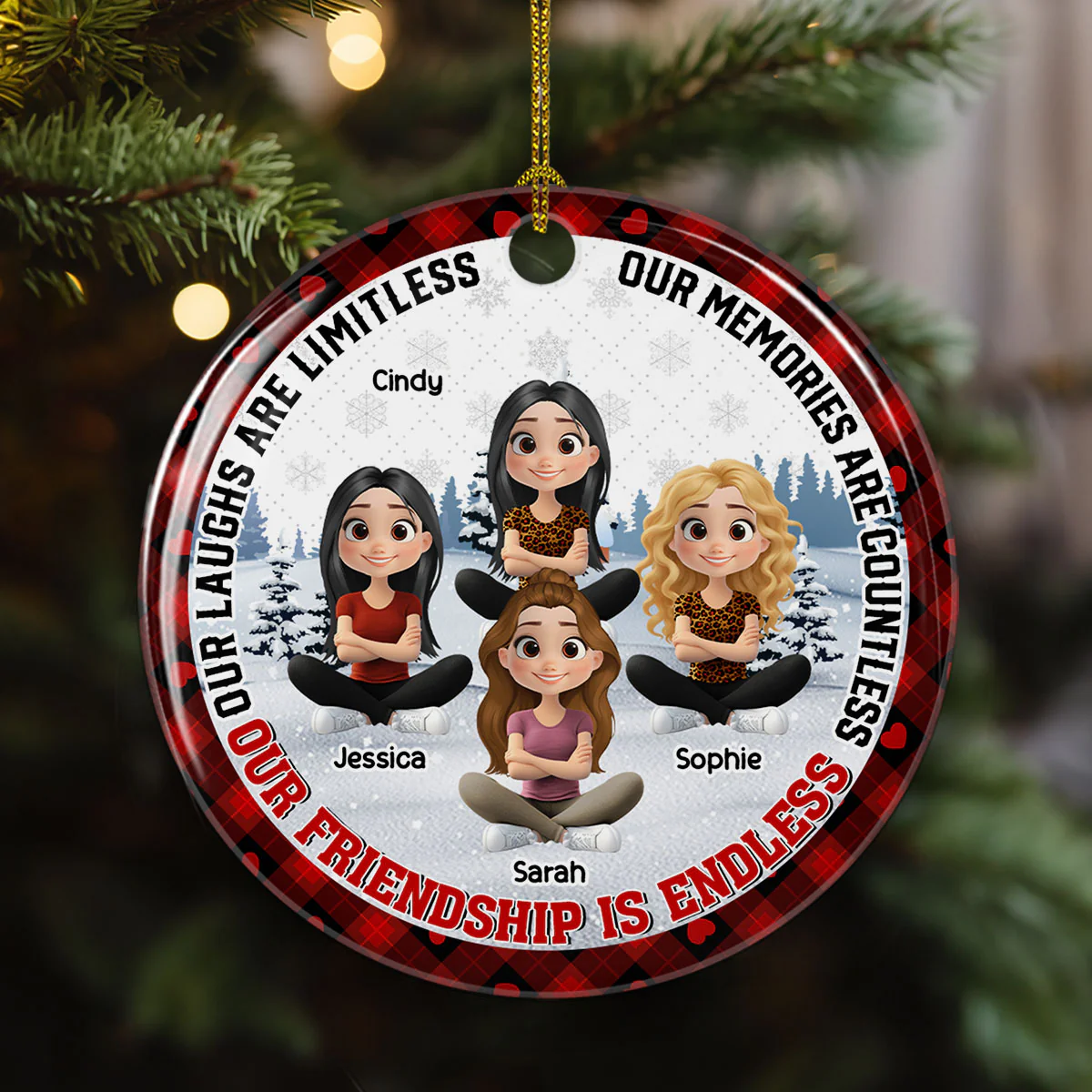 Our Friendship Is Endless Ver New - Personalized Custom Ceramic Ornament - Image 3