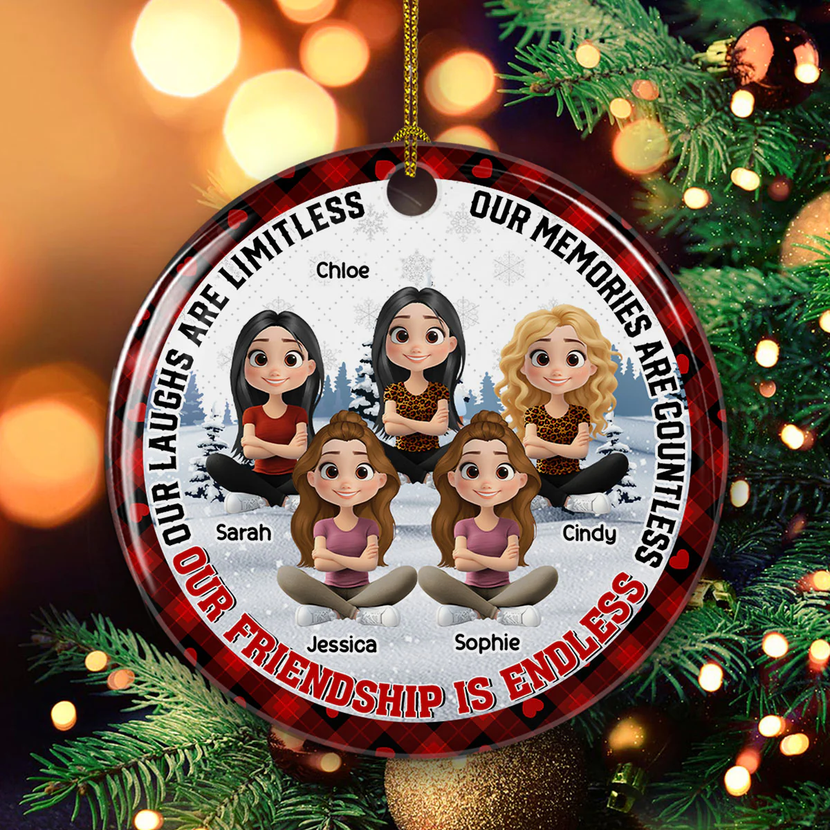 Our Friendship Is Endless Ver New - Personalized Custom Ceramic Ornament - Image 4