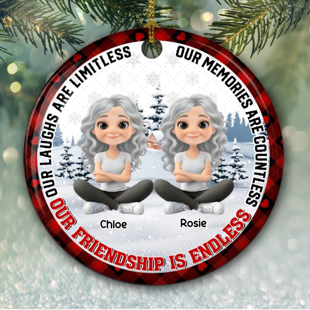 Our Friendship Is Endless Ver New - Personalized Custom Ceramic Ornament - Image 6