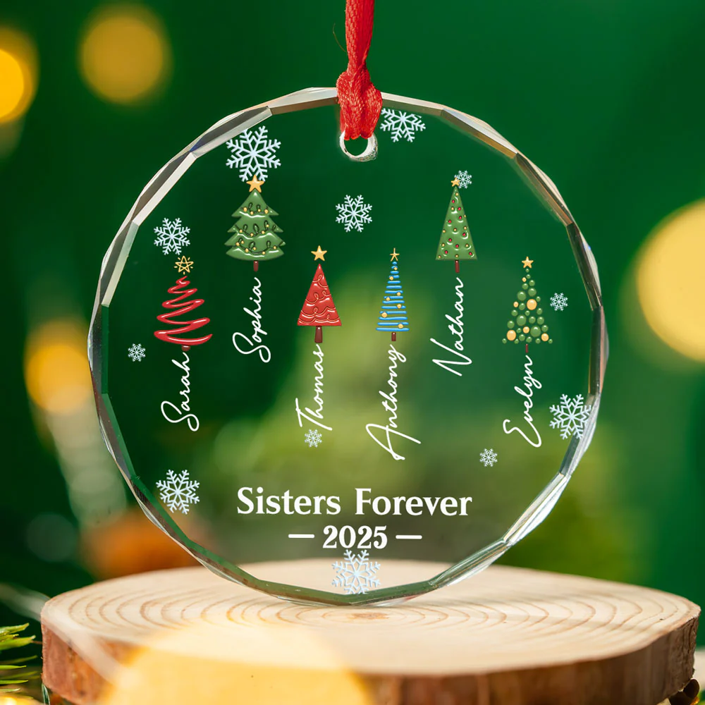 Our Friendship Is Forever - Personalized Custom Glass Ornament - Image 5