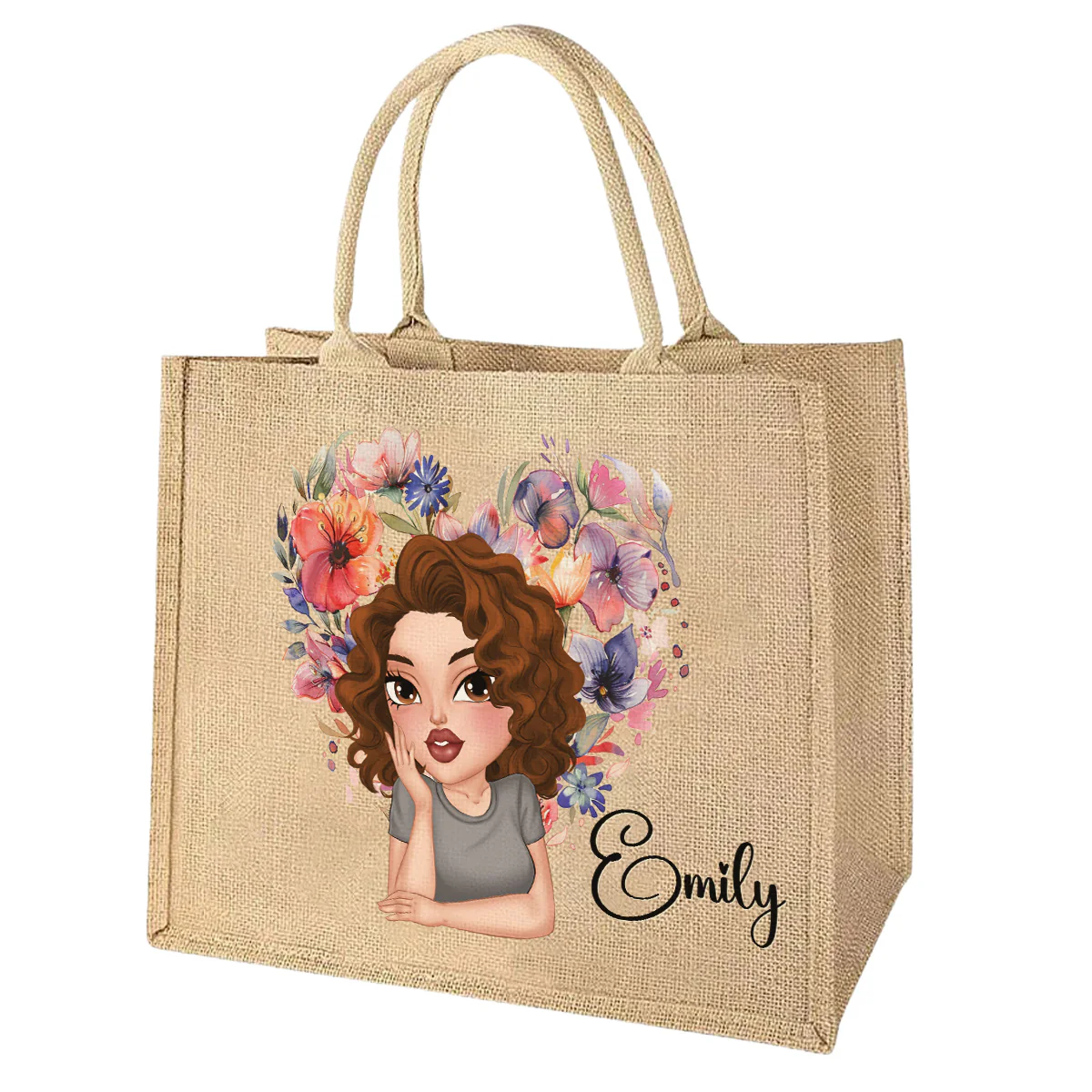 Our Friendship Is The Sweetest Flower Of All - Personalized Custom Jute Tote Bag
