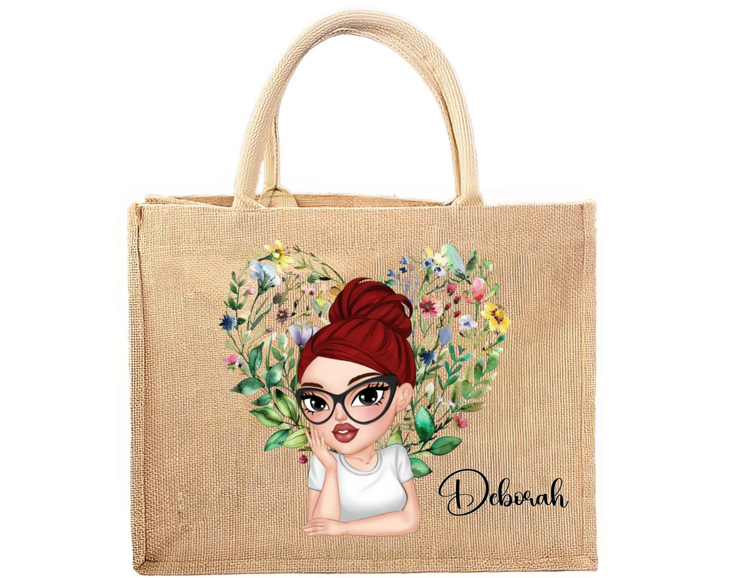 Our Friendship Is The Sweetest Flower Of All - Personalized Custom Jute Tote Bag - Image 7