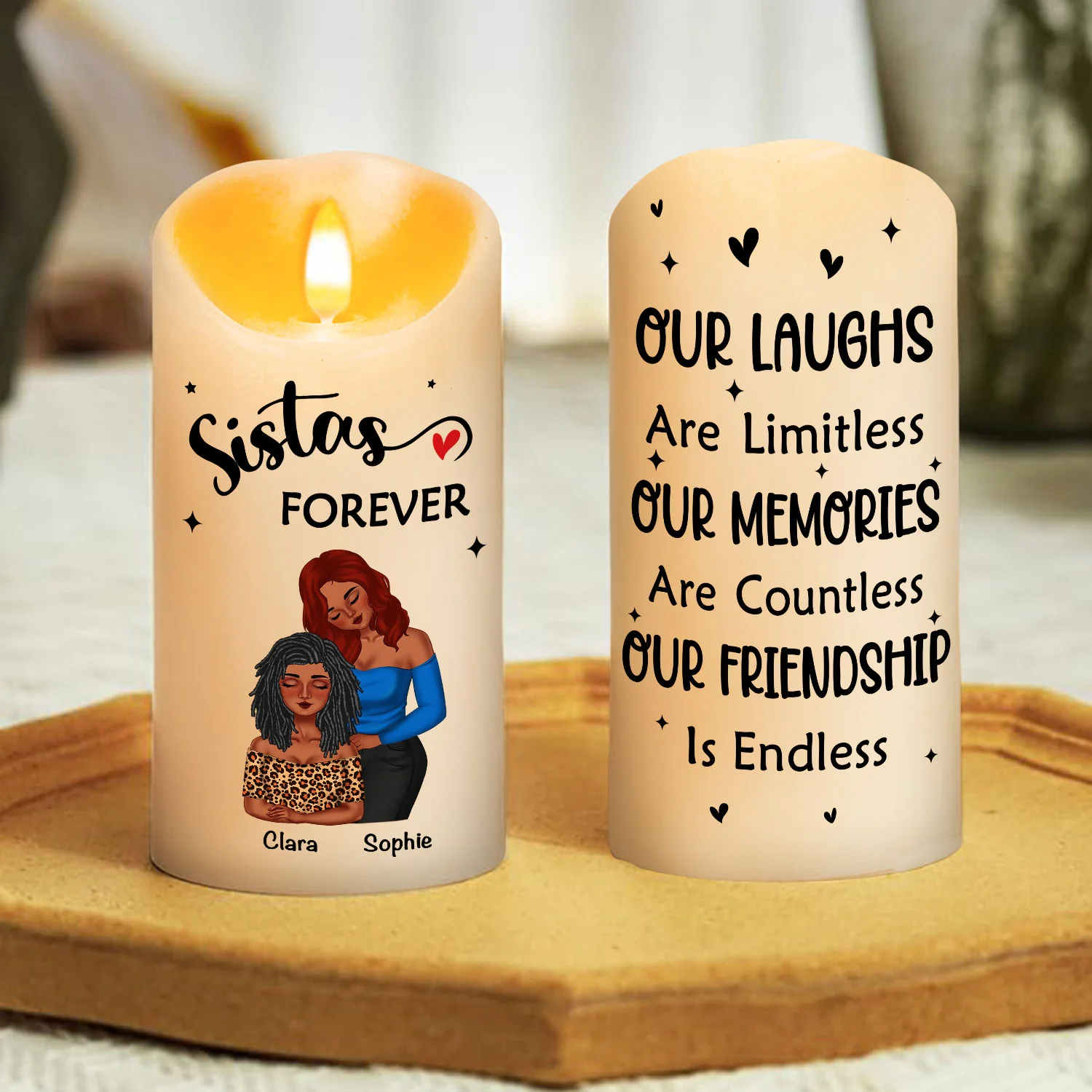 Our Friendship - Personalized Custom LED Candle - Image 3