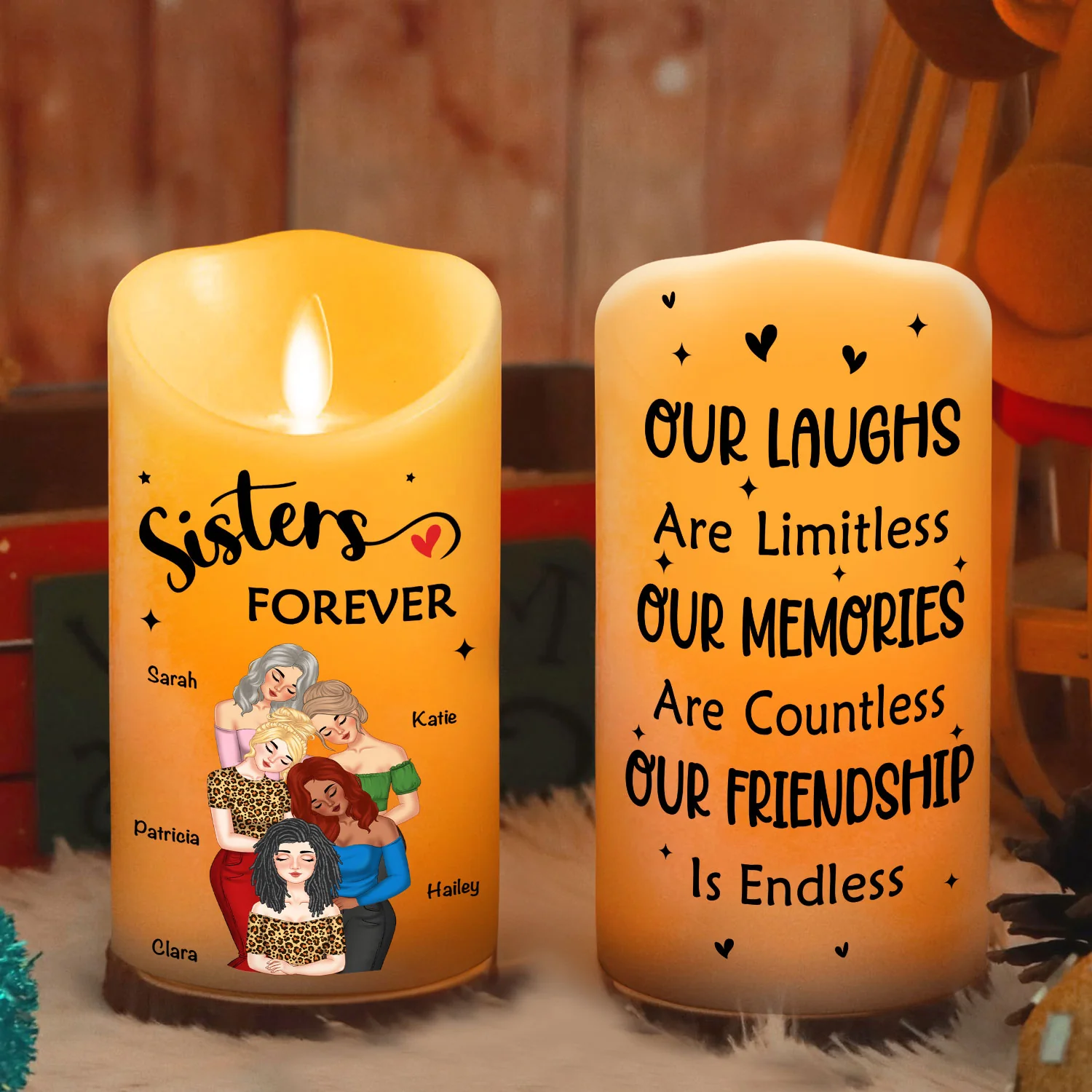 Our Friendship - Personalized Custom LED Candle - Image 5