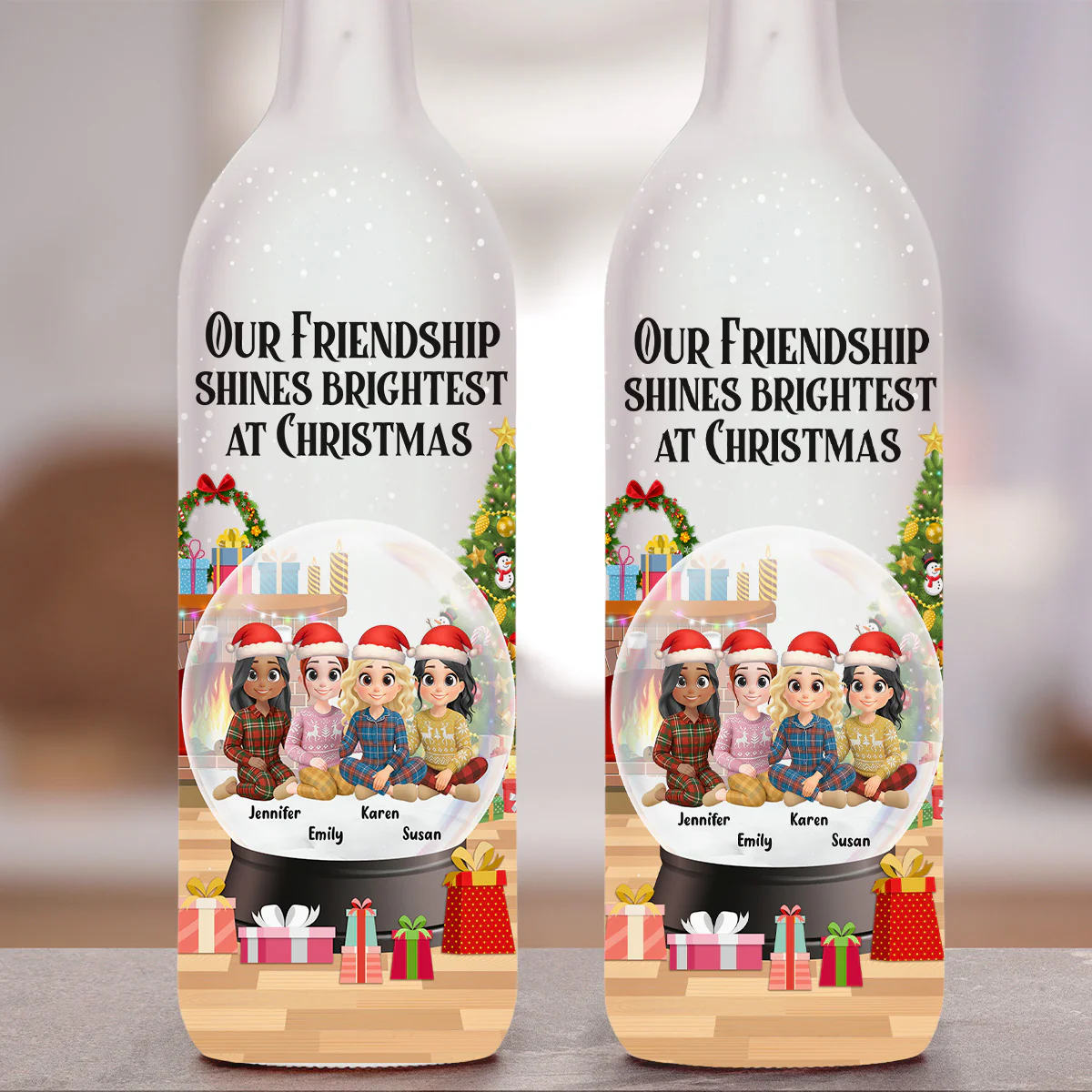Our Friendship Shines Brightest - Personalized Custom Bottle Lamp - Image 5