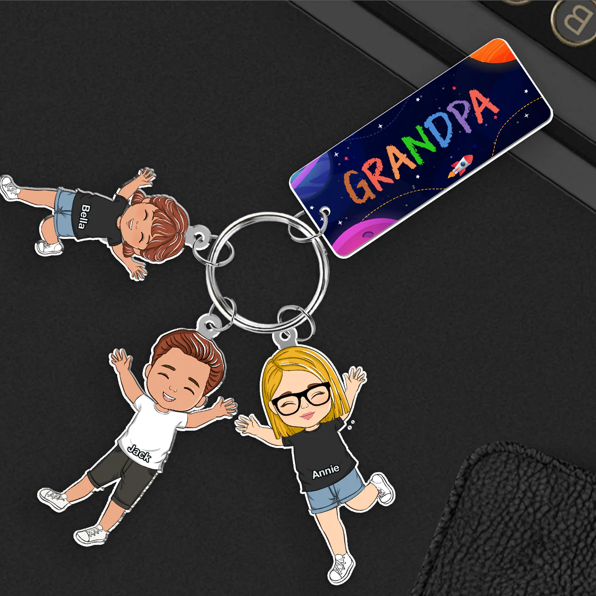 Our Grandkids - Personalized Acrylic Tag Keychain - Image 3