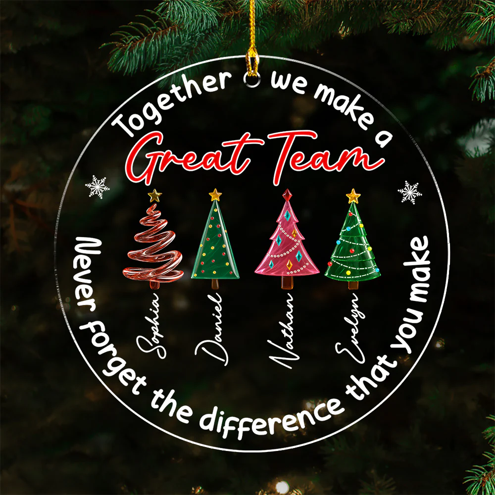 Our Great Team - Personalized Custom Acrylic Ornament - Image 4