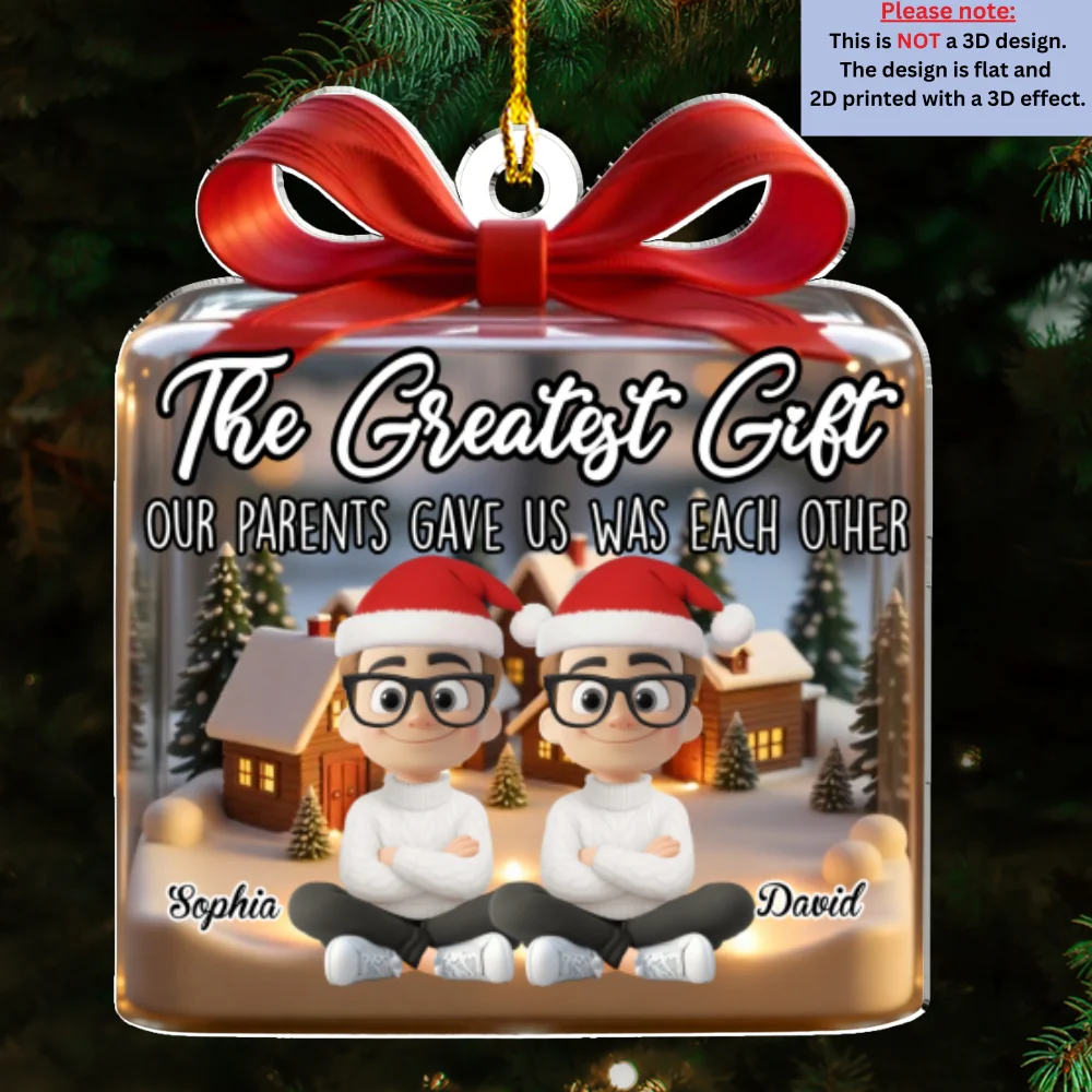 Our Greatest Gift Forever Cartoon - Personalized Custom Acrylic Ornament - Image 5