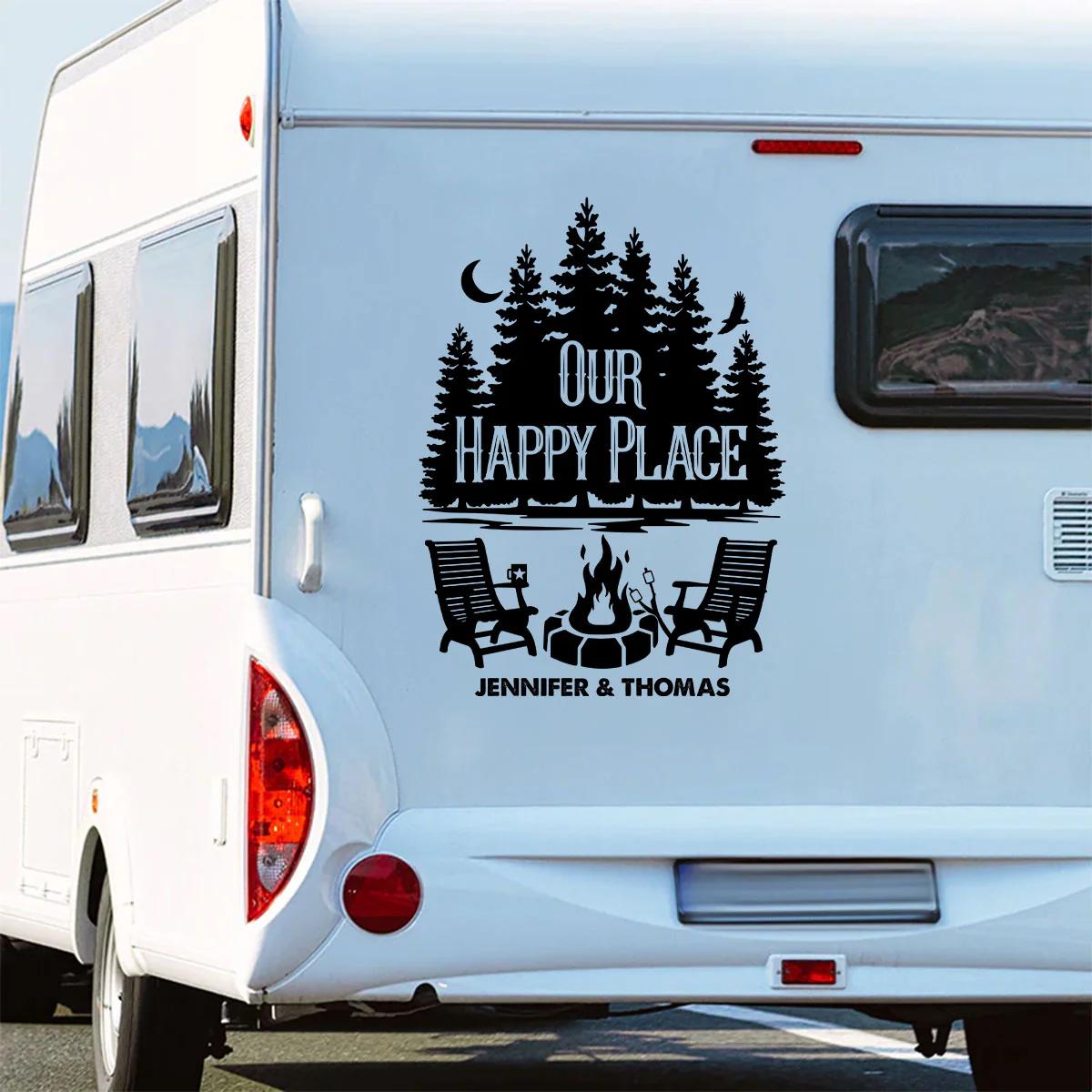 Our Happy Place - Personalized Custom Decal - Image 2
