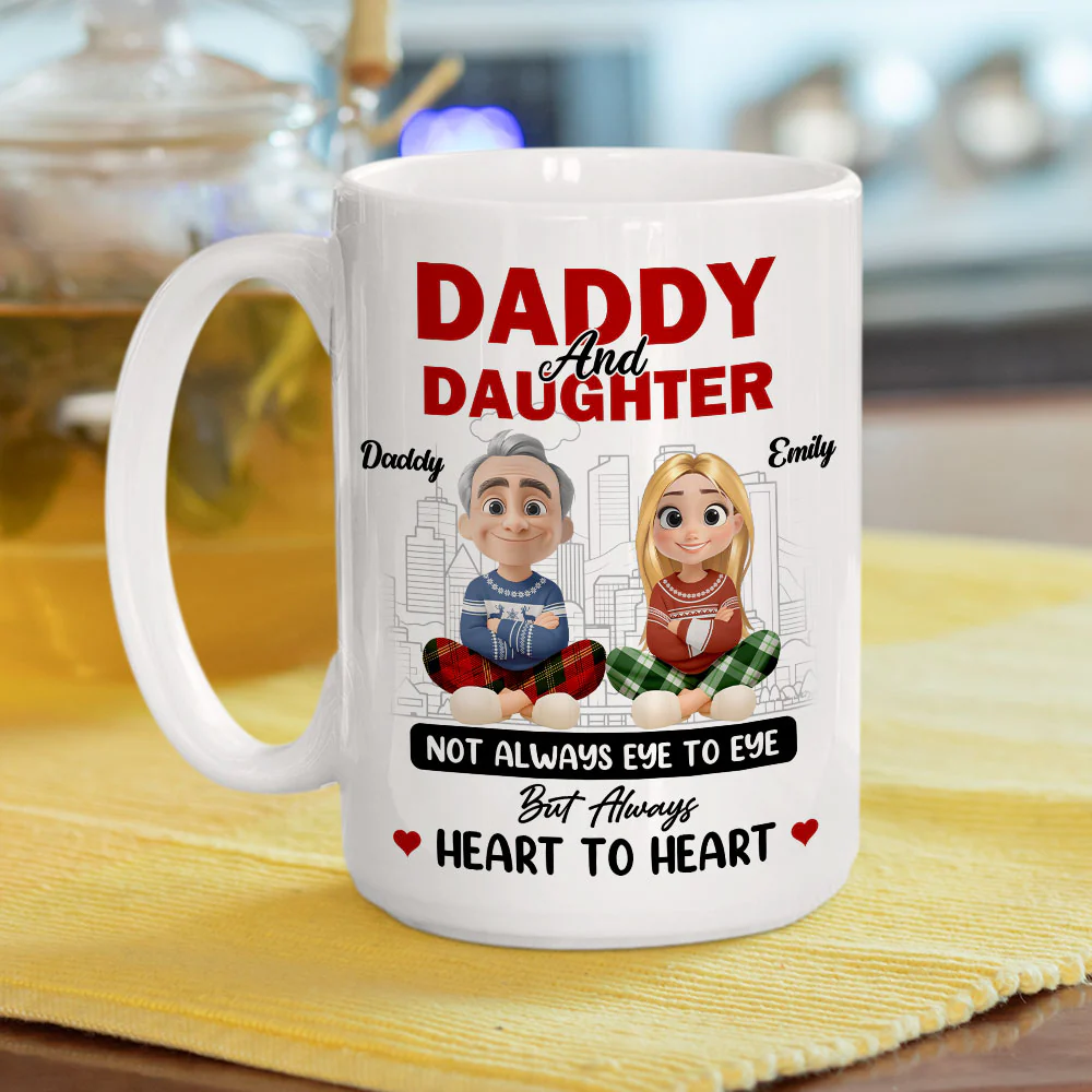 Our Hearts Always Beat Together - Personalized Custom Coffee Mug - Image 4