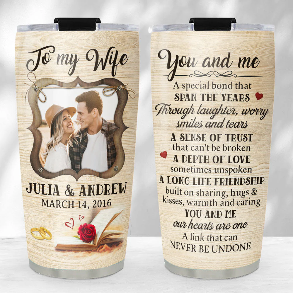 Our Hearts Are One - Personalized Custom Tumbler - Image 2
