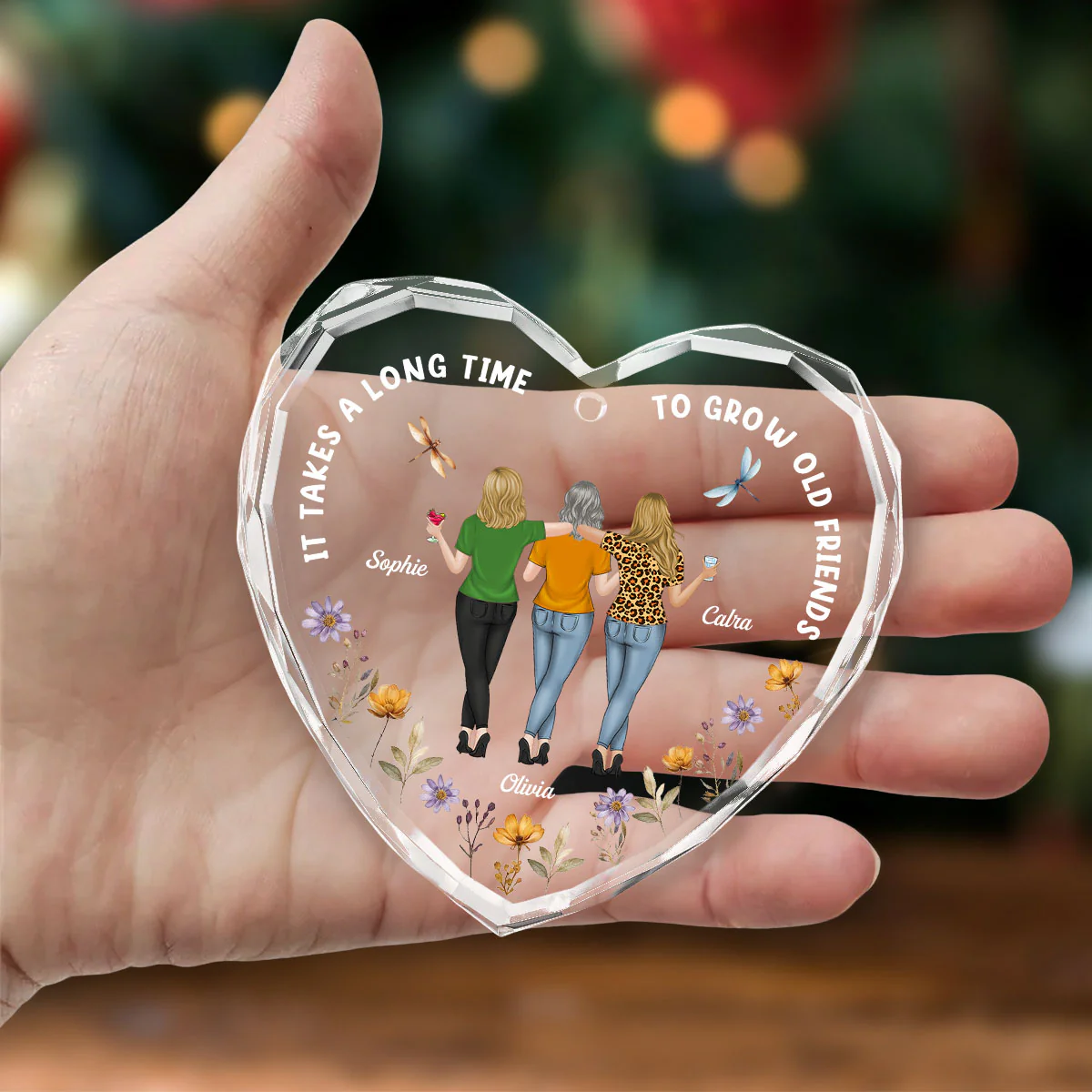 Our Hearts Are Very Old Friends - Personalized Custom Glass Ornament - Image 4
