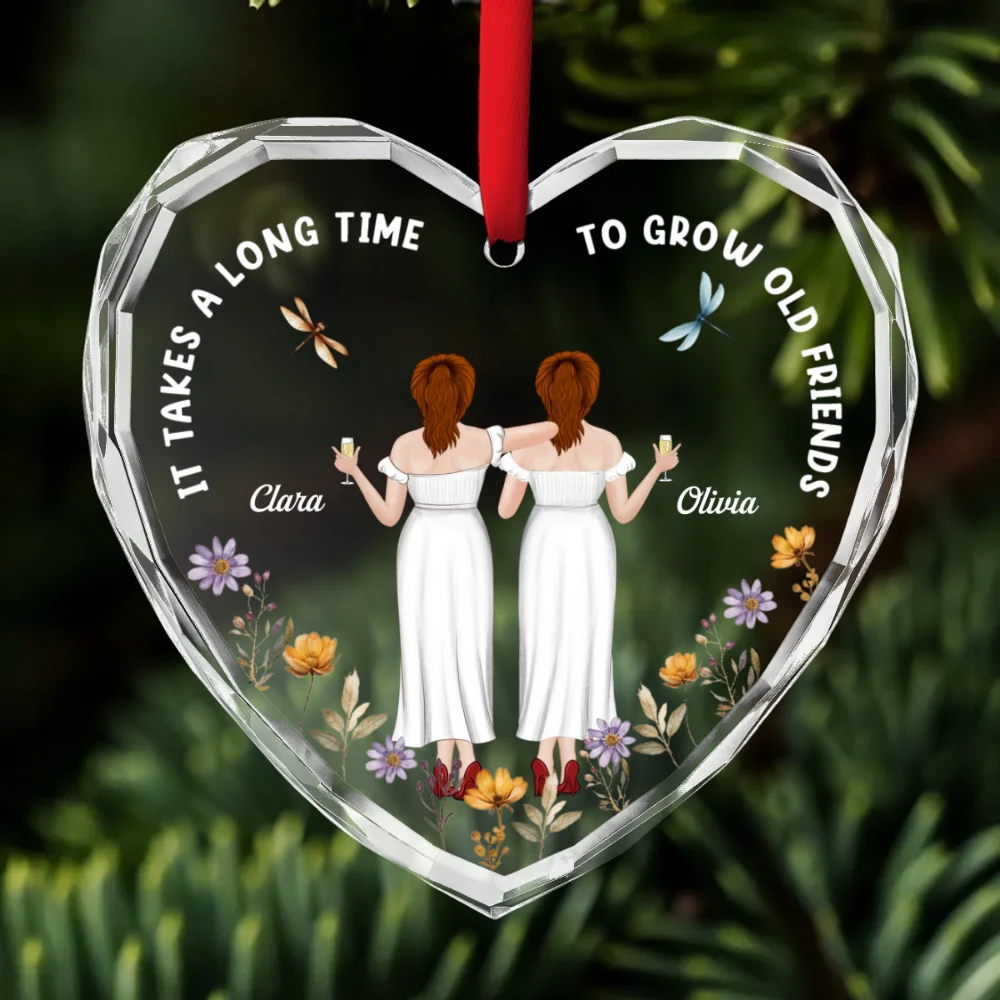 Our Hearts Are Very Old Friends - Personalized Custom Glass Ornament - Image 7