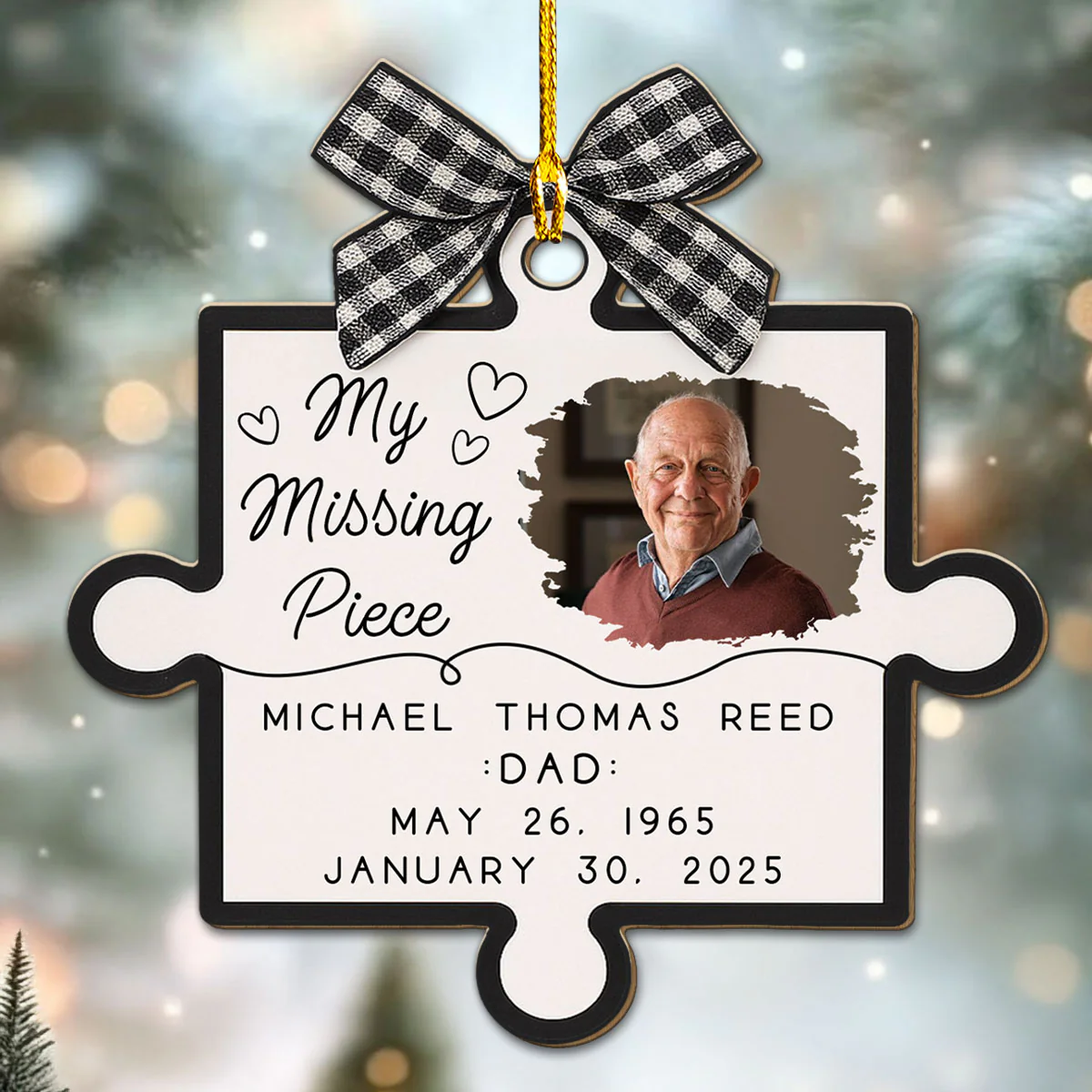 Our Hearts Fit Perfectly Together - Personalized Custom Wood Ornament