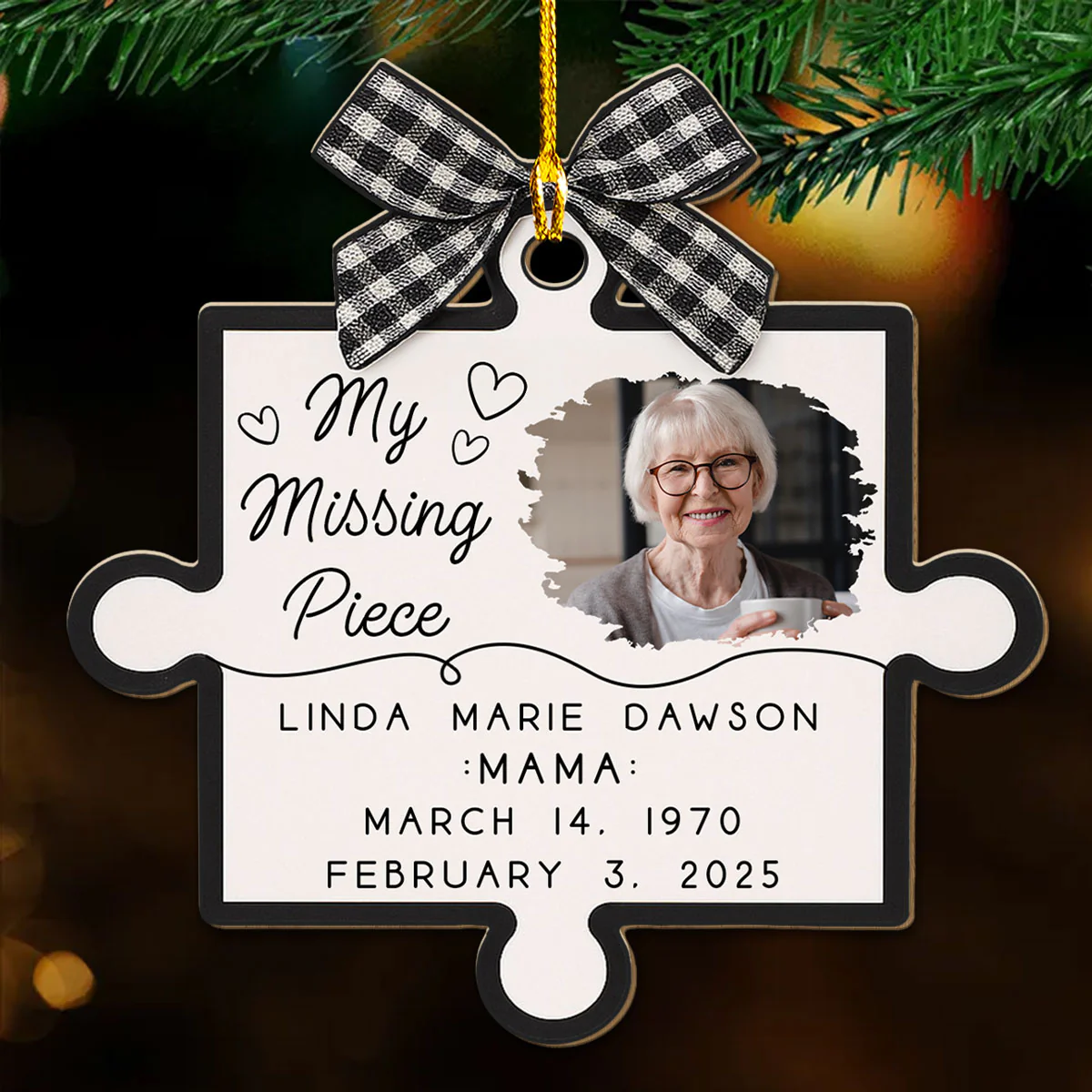 Our Hearts Fit Perfectly Together - Personalized Custom Wood Ornament - Image 4