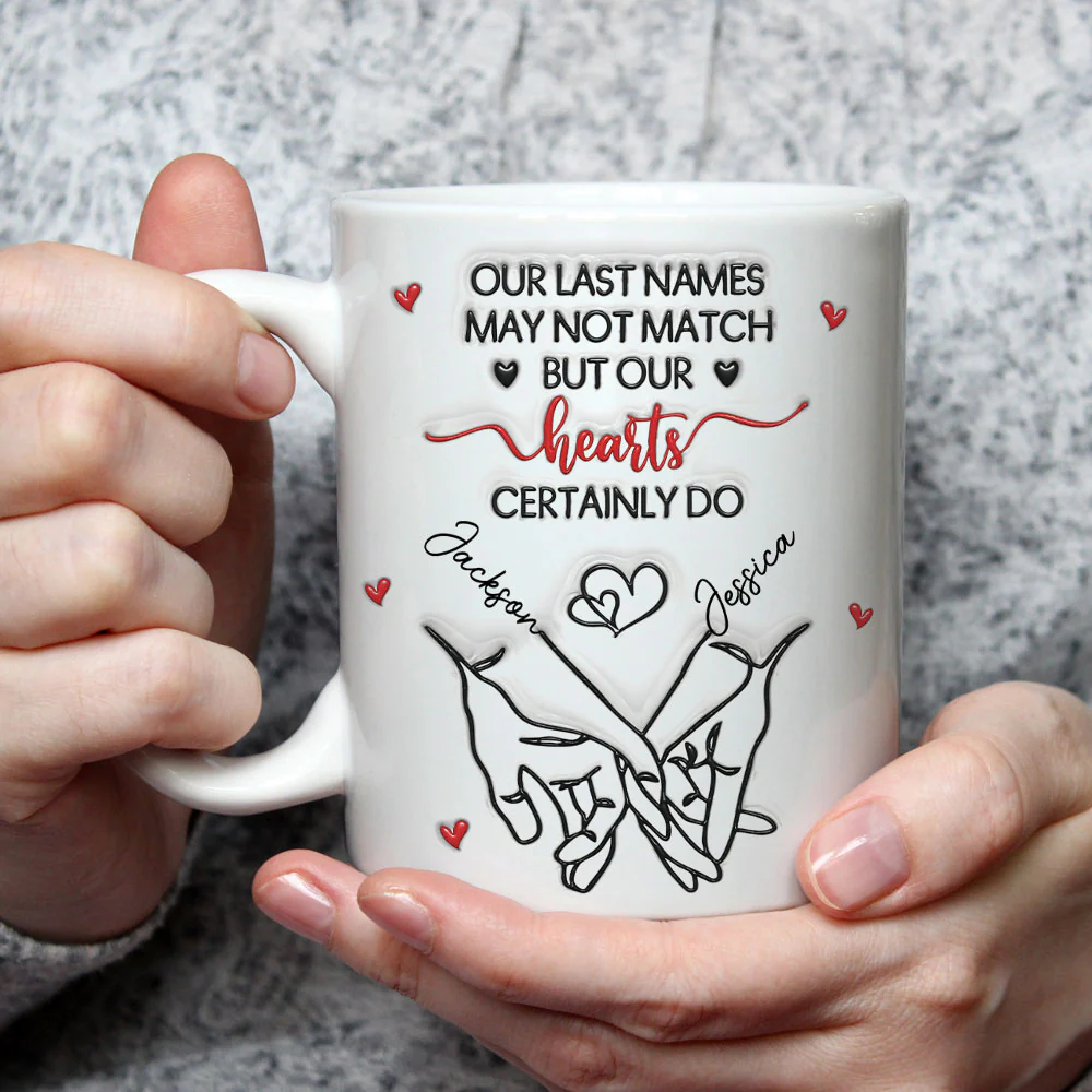 Our Hearts Truly Match - Personalized Custom 3D Inflated Effect Mug - Image 3