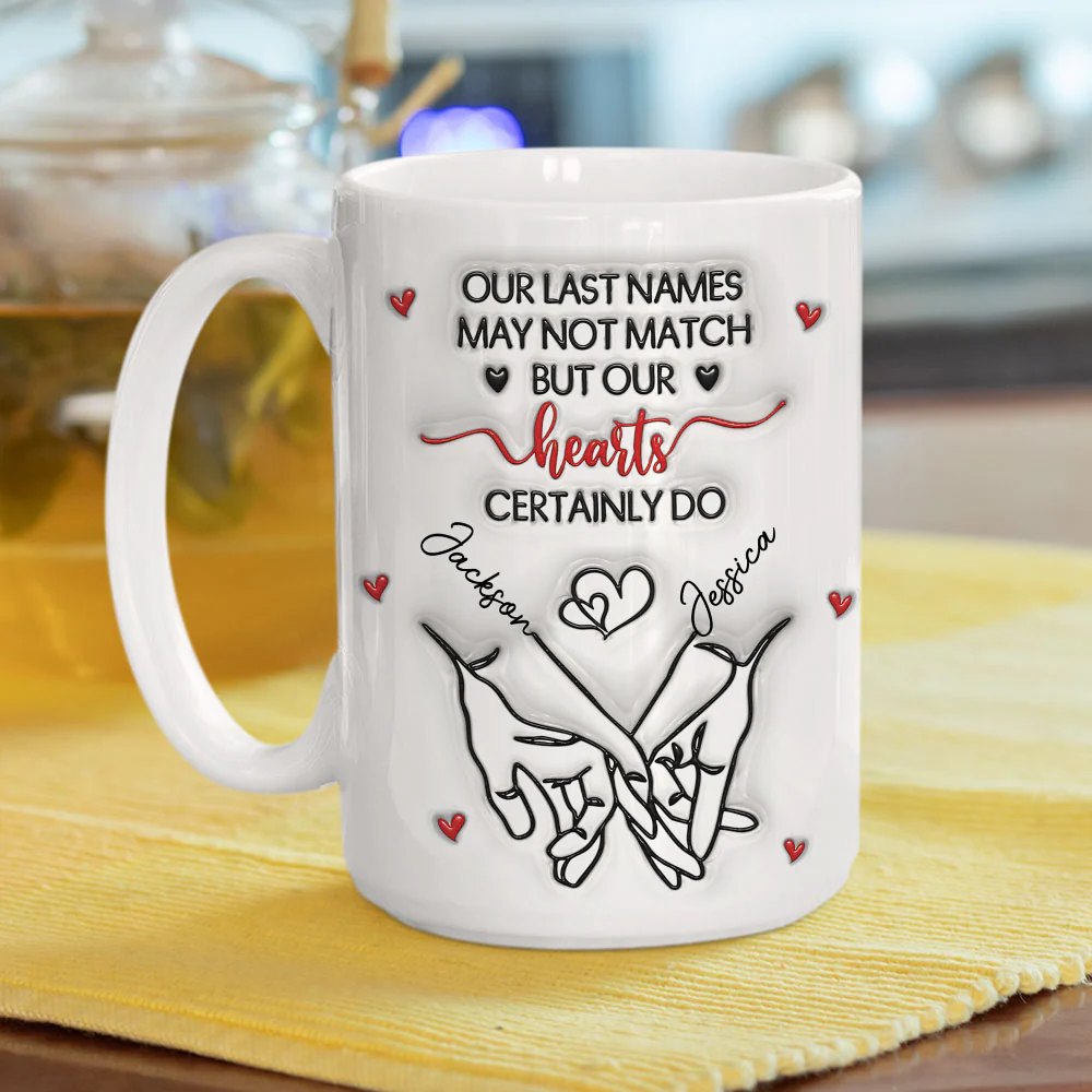Our Hearts Truly Match - Personalized Custom 3D Inflated Effect Mug - Image 4