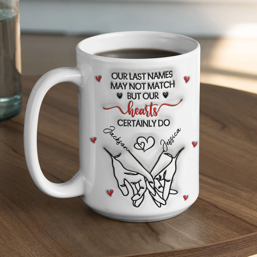 Our Hearts Truly Match - Personalized Custom 3D Inflated Effect Mug - Image 5