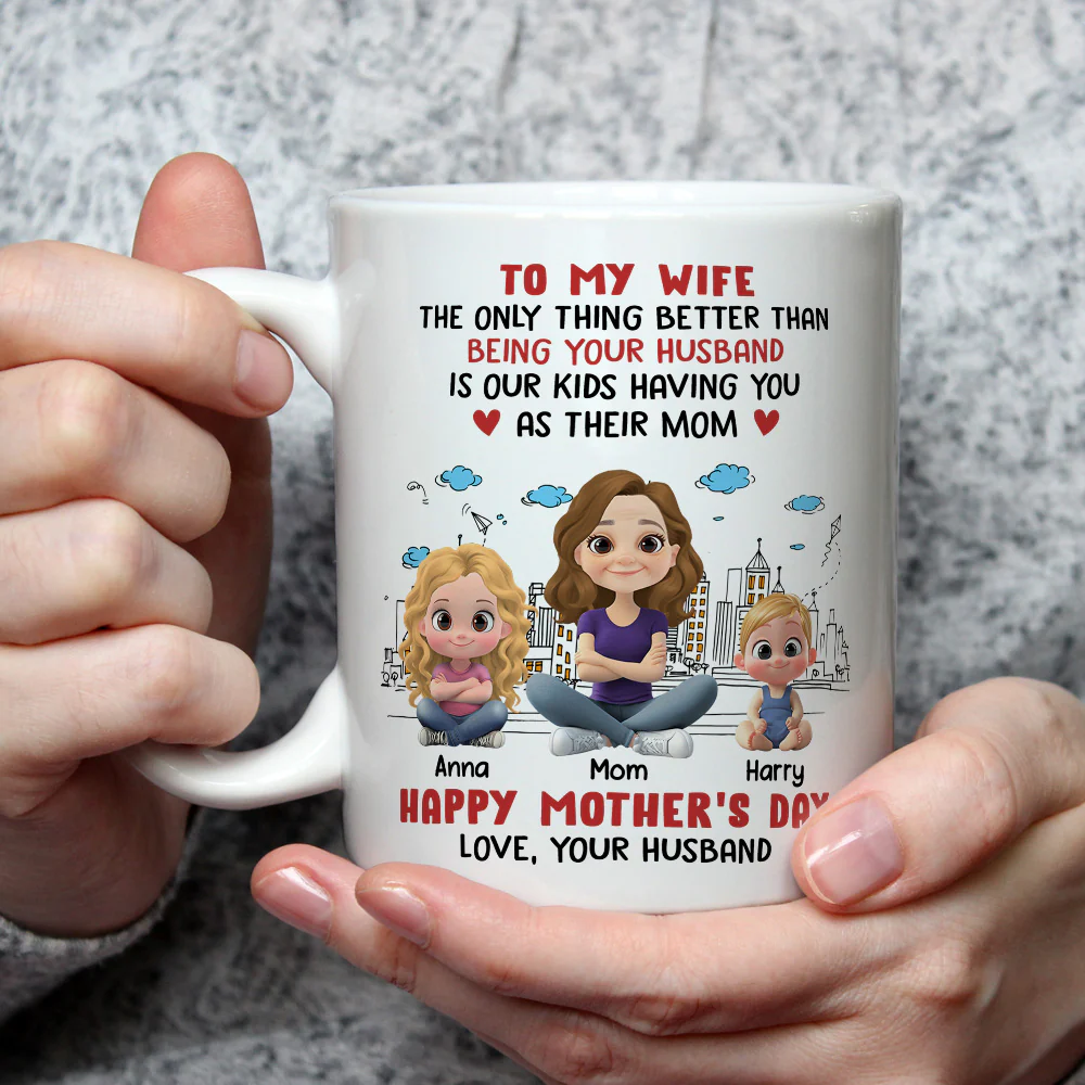 Our Kids Having You As Their Mom - Personalized Custom Coffee Mug - Image 2