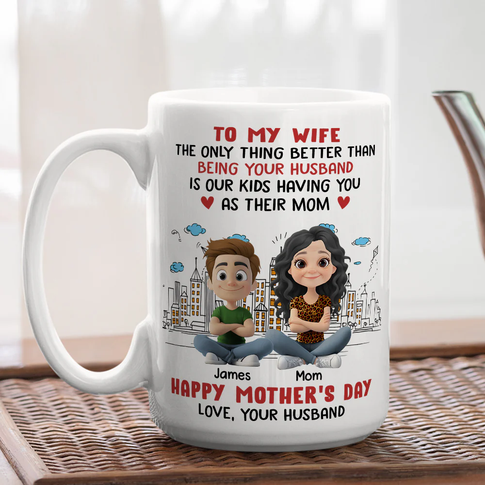 Our Kids Having You As Their Mom - Personalized Custom Coffee Mug - Image 3