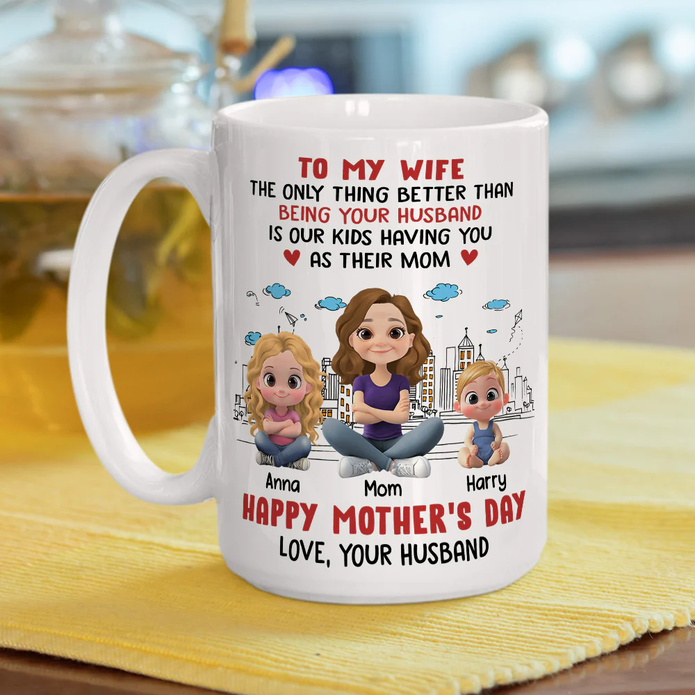Our Kids Having You As Their Mom - Personalized Custom Coffee Mug - Image 6