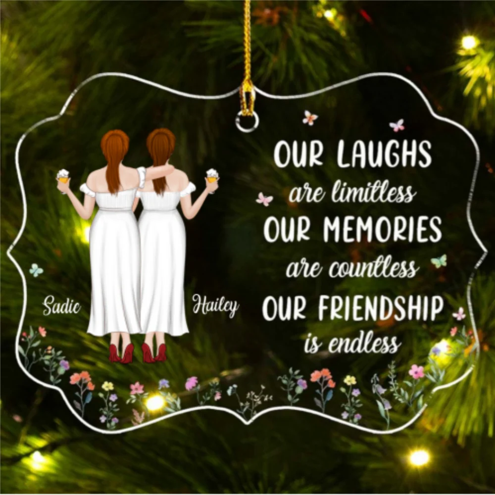 Our Laughs Are Limitless - Personalized Custom Acrylic Ornament - Image 6