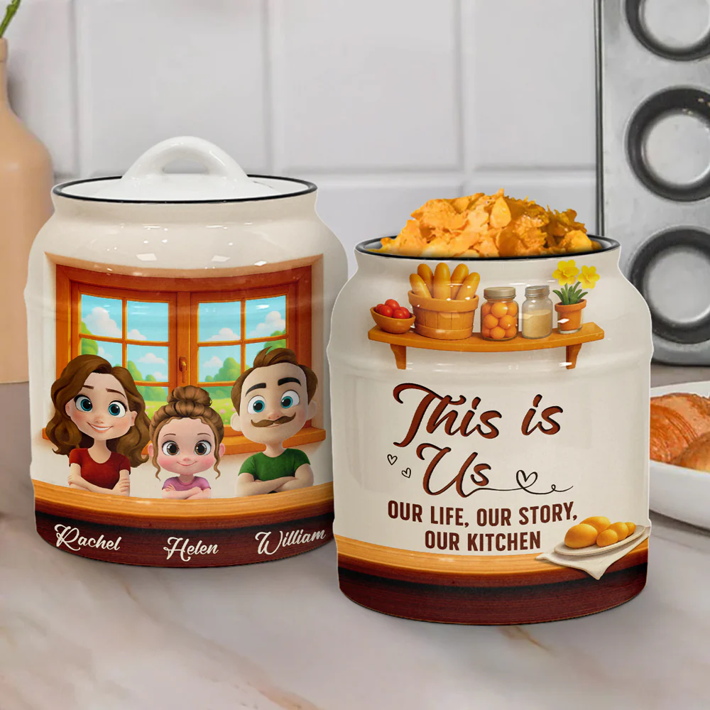 Our Life Our Story Our Kitchen - Personalized Custom Ceramic Jar - Image 3