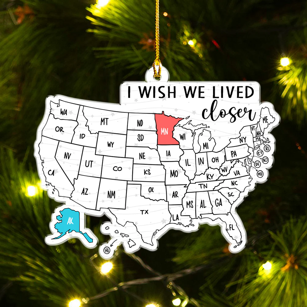 Our Long Distance Friendship - Personalized Custom Acrylic Ornament - Image 2