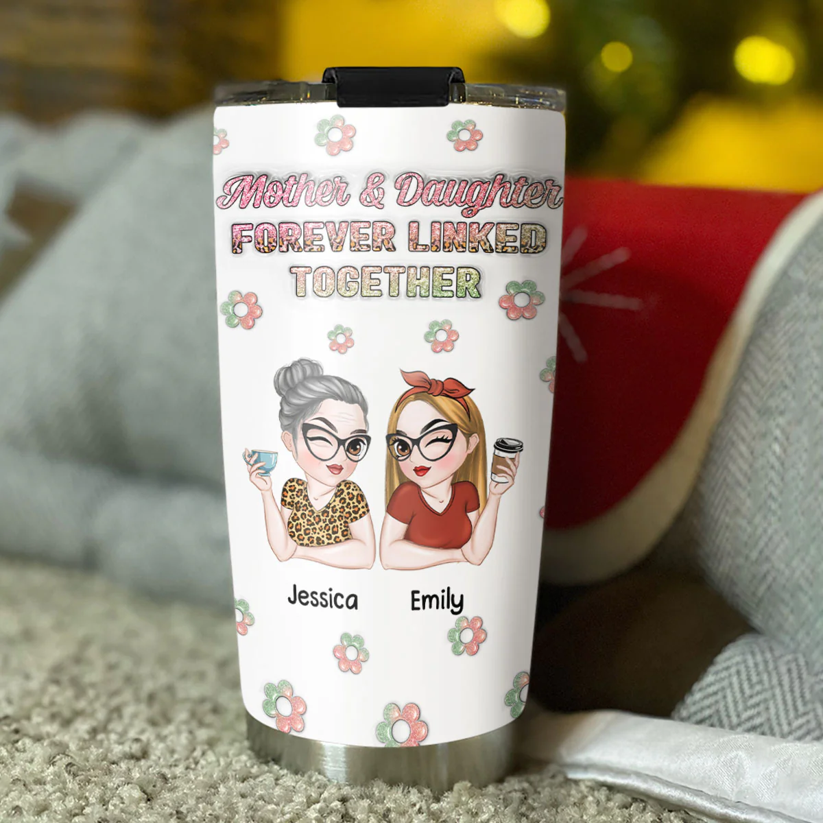 Our Love for You is Unbreakable Mom - Personalized Custom 3D Inflated Effect Tumbler - Image 4