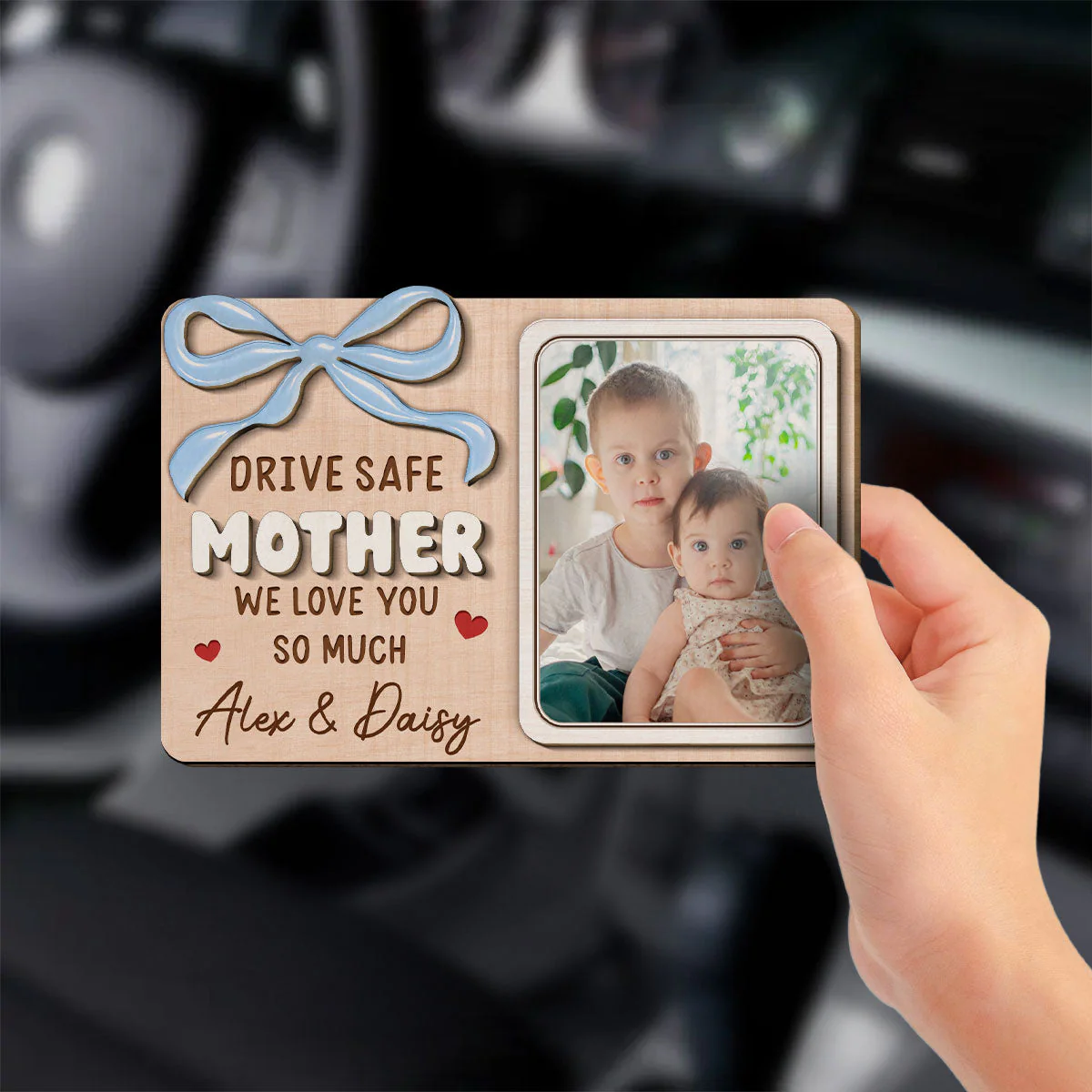 Our Love In A Frame - Personalized Custom Car Visor Clip - Image 3