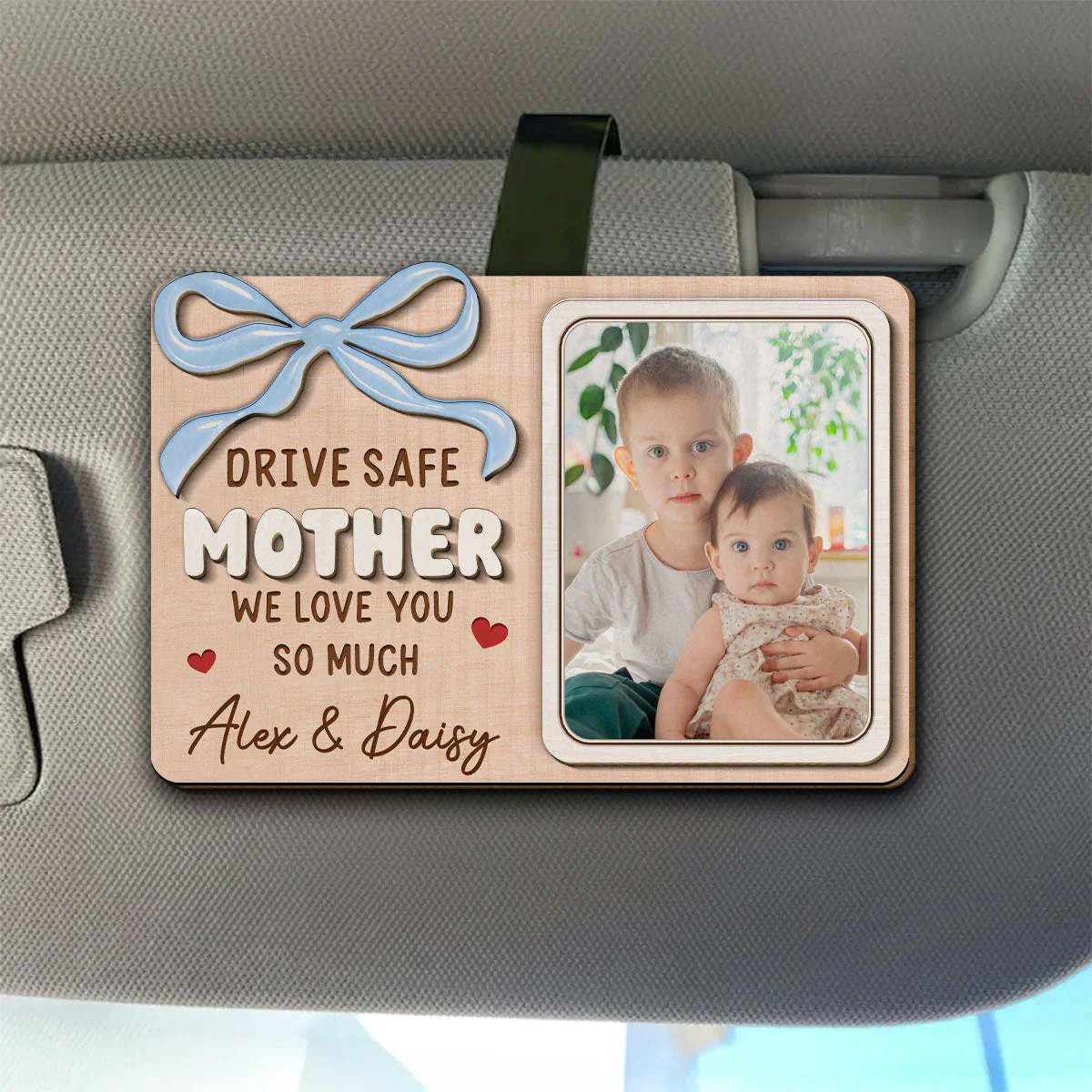 Our Love In A Frame - Personalized Custom Car Visor Clip - Image 4
