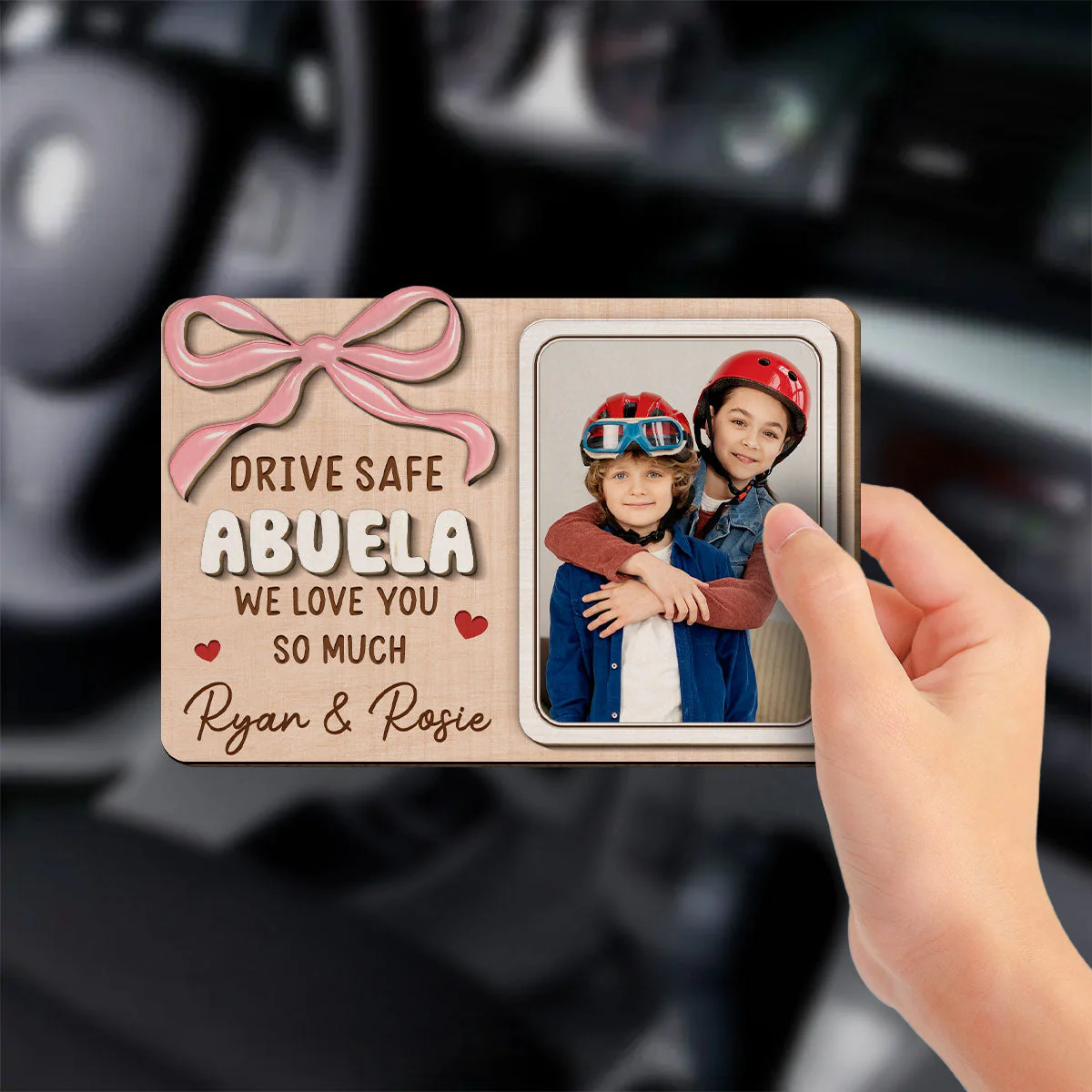 Our Love In A Frame - Personalized Custom Car Visor Clip - Image 5