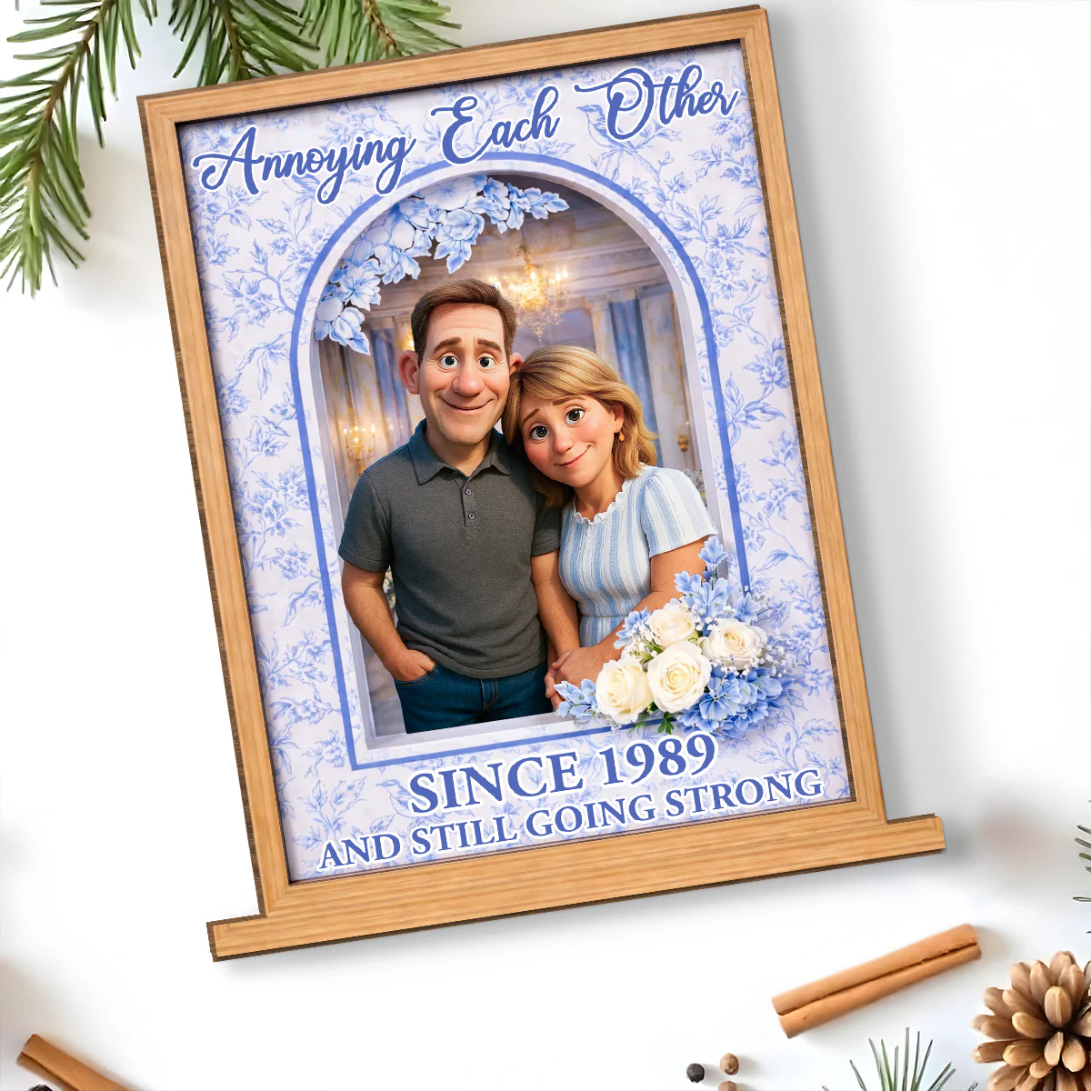 Our Love Our Journey - Personalized Custom 2-Layer Wood Plaque With Flat Base - Image 5