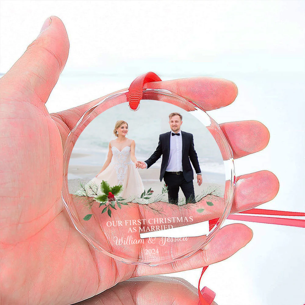 Our Love - Personalized Custom Glass Ornament - Image 3