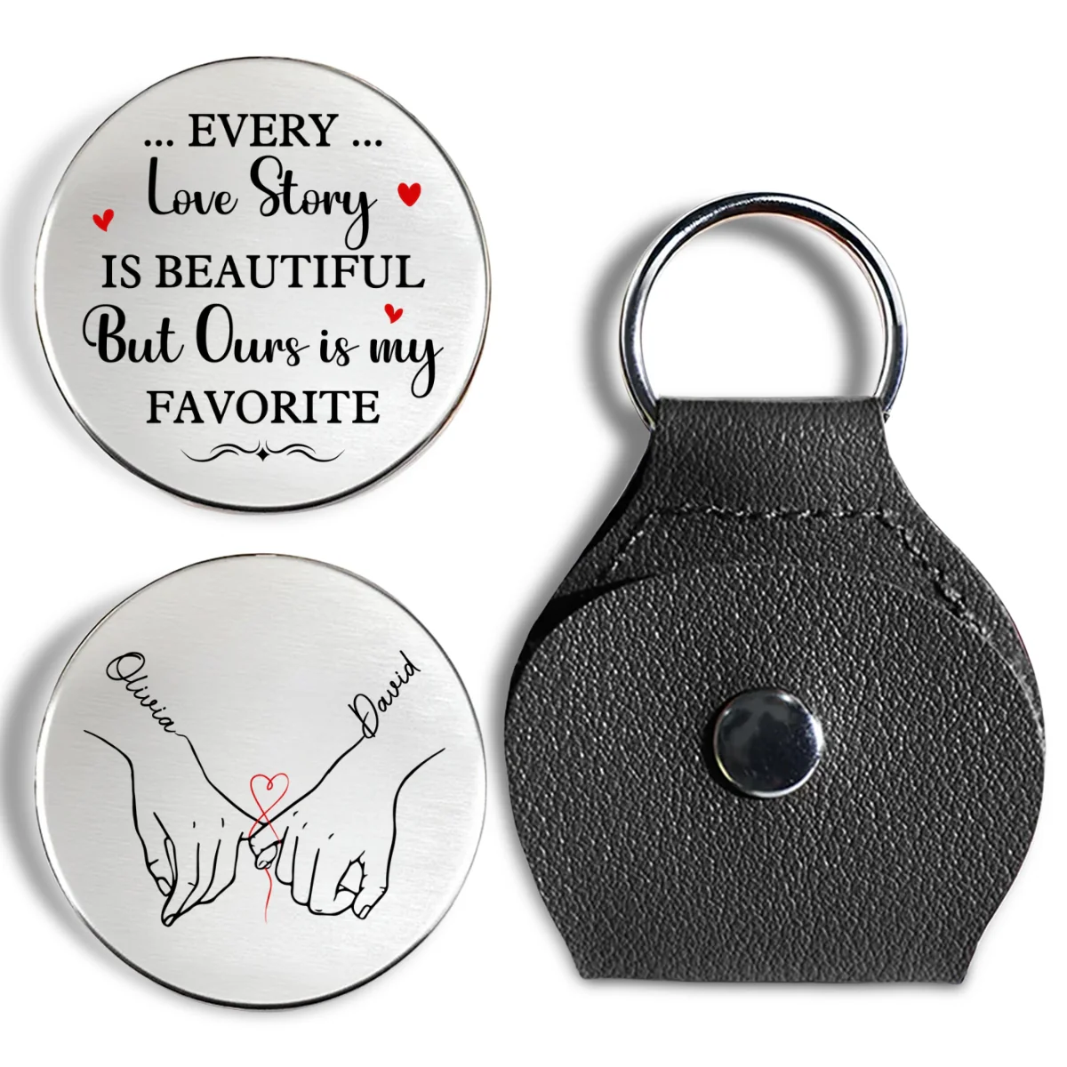 Our Love Story - Personalized Custom Pocket Hug - Image 6