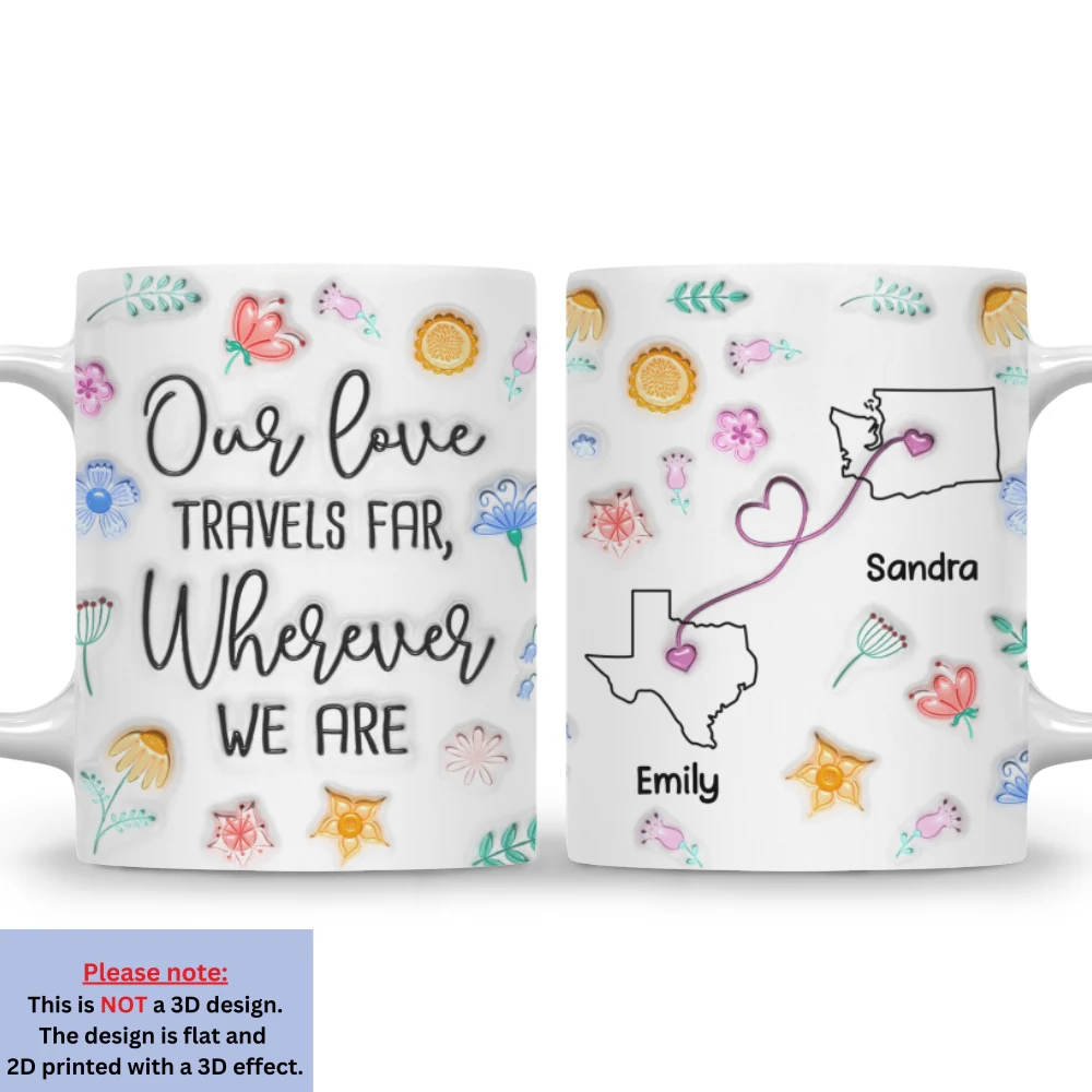 Our Love Travels Far - Personalized Custom 3D Inflated Effect Mug - Image 7