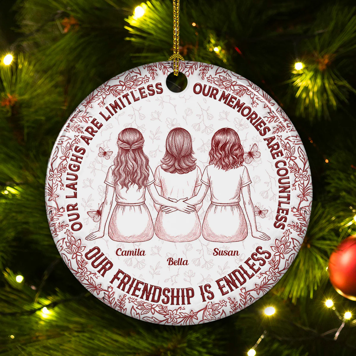 Our Memories Are Countless - Personalized Custom Ceramic Ornament - Image 4
