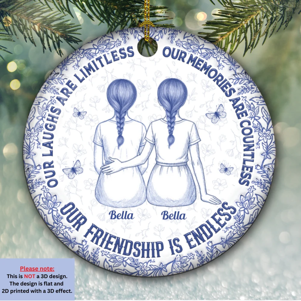Our Memories Are Countless - Personalized Custom Ceramic Ornament - Image 5