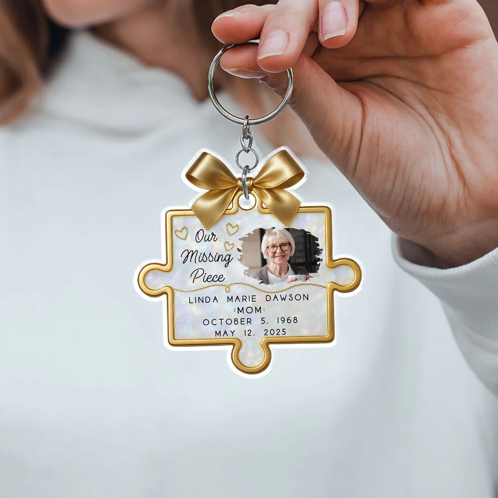 Our Missing Piece In Heaven - Personalized Custom Acrylic Keychain - Image 4