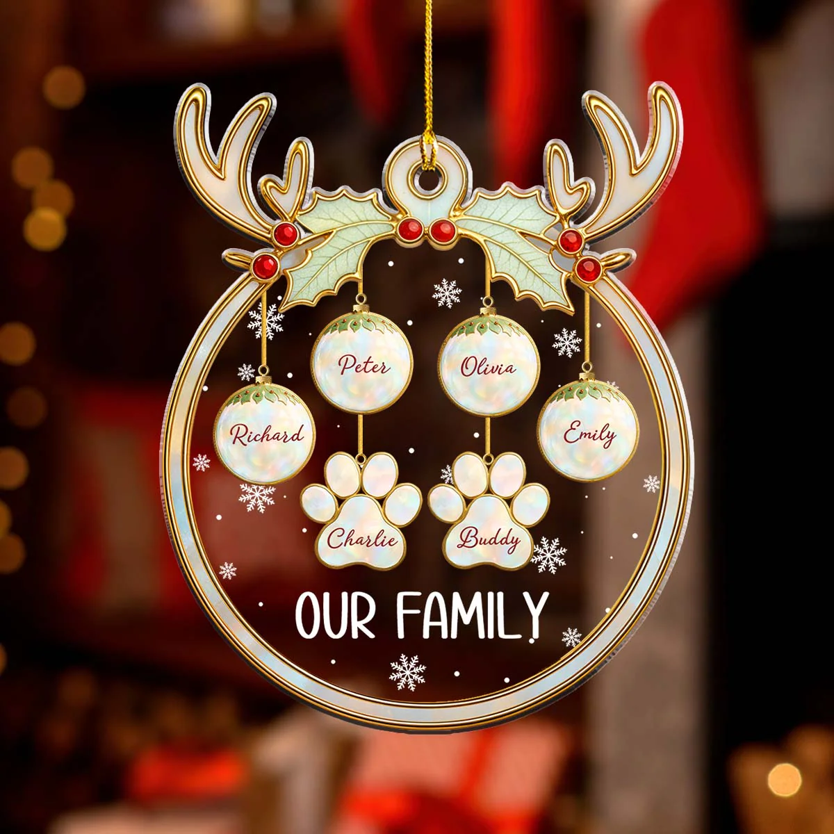 Our New Year Family - Personalized Custom Acrylic Ornament - Image 4