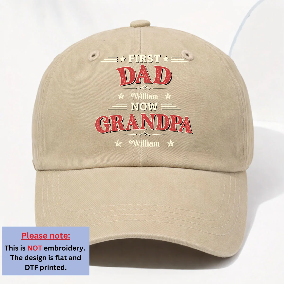 Our Papa - Personalized Custom Vintage Washed Denim Cap - Image 10