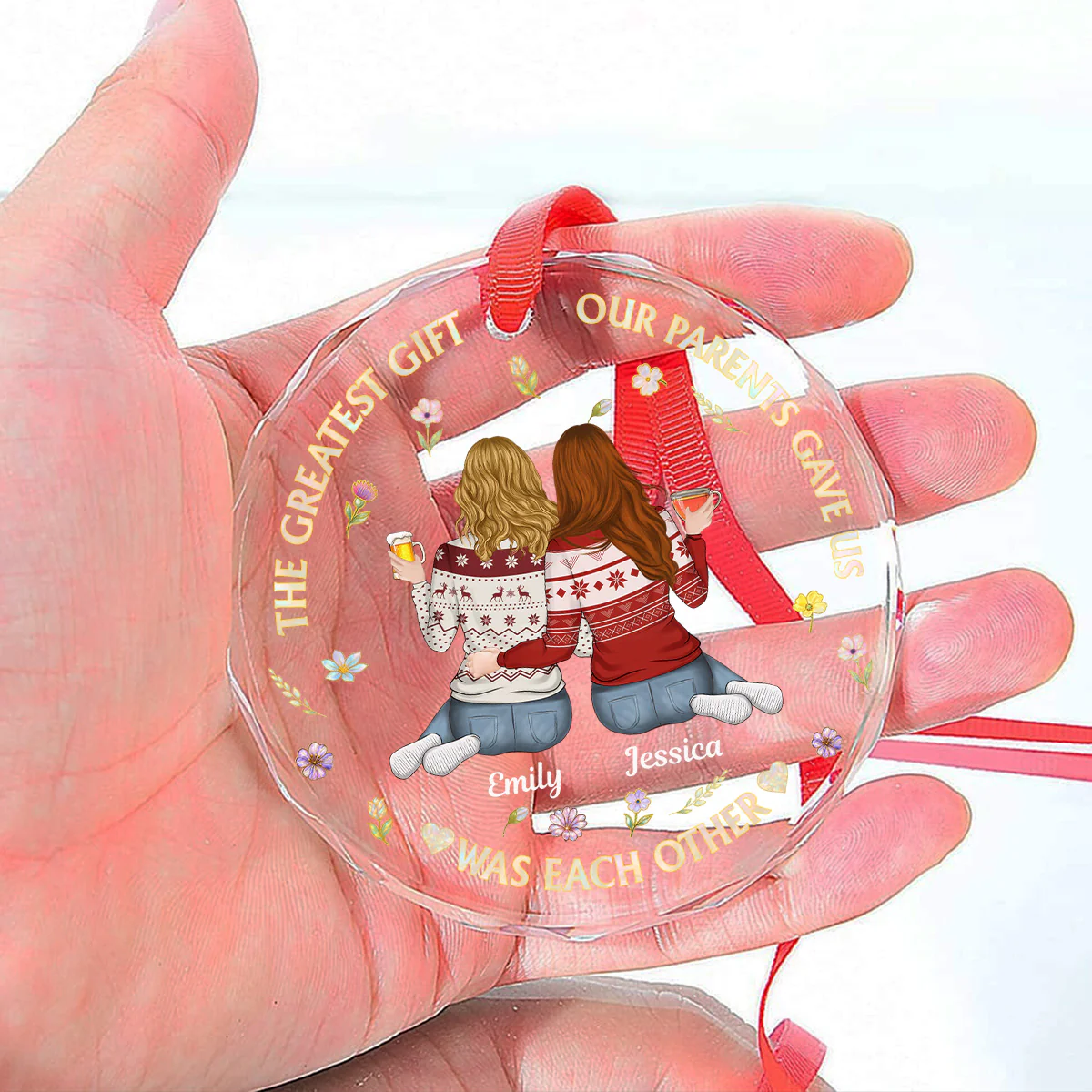 Our Parents Gave Us - Personalized Custom Glass Ornament - Image 4