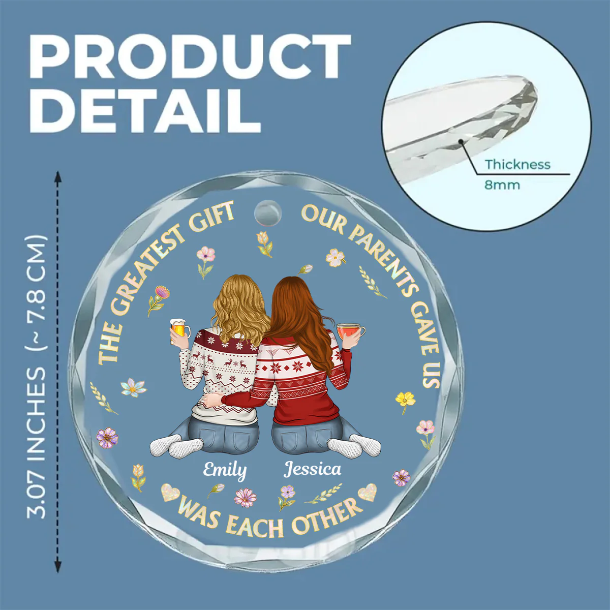 Our Parents Gave Us - Personalized Custom Glass Ornament - Image 5