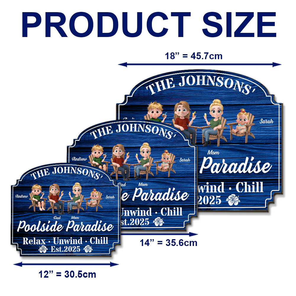 Our Poolside Paradise - Personalized Custom Wood Sign - Image 6