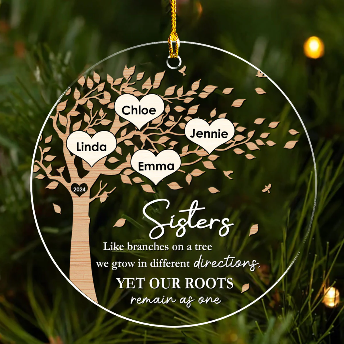 Our Roots Remain As One - Personalized Custom Acrylic Ornament - Image 2