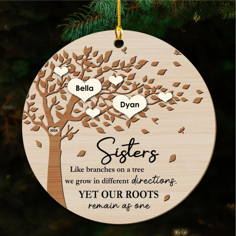 Our Roots Remain As One - Personalized Custom Wood Ornament - Image 5