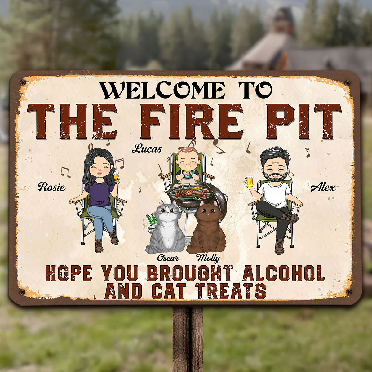 Our Shitshow Alcohol And Dog Treats - Personalized Custom Metal Sign - Image 4
