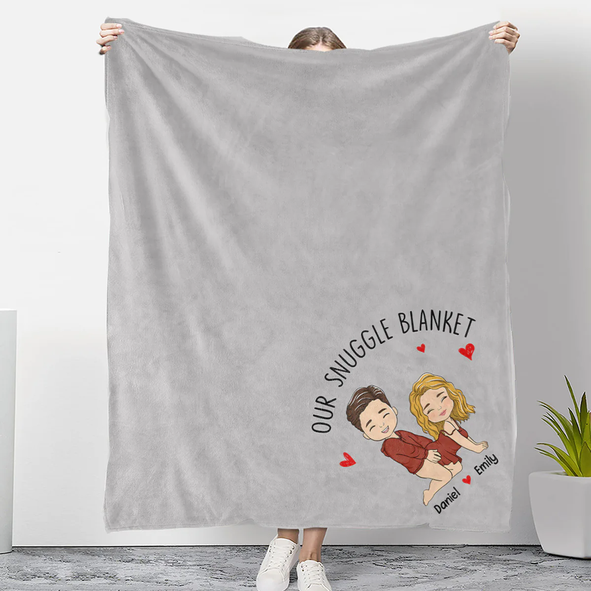 Our Snuggle Love Blanket - Personalized Custom Fleece Blanket - Image 2