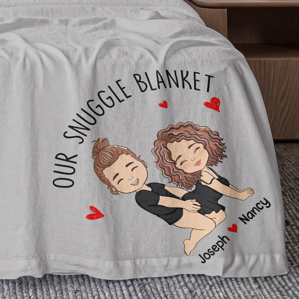 Our Snuggle Love Blanket - Personalized Custom Fleece Blanket - Image 3