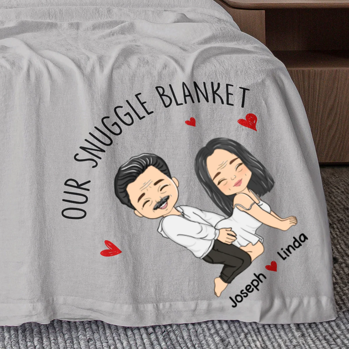 Our Snuggle Love Blanket - Personalized Custom Fleece Blanket - Image 6